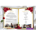 Red Roses Funeral Program 11x17" 8 pages,Red Roses Memorial Service Program,(16f)